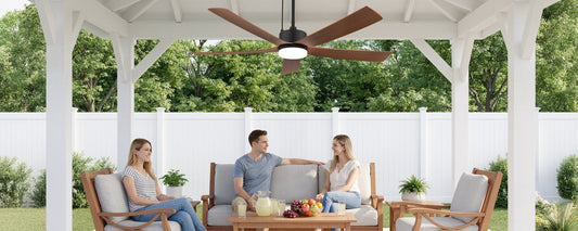 outdoor ceiling fan for a covered gazebo without visible wiring