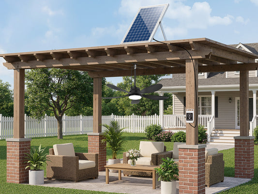 Solar Powered Ceiling Fan with Battery Backup