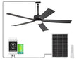 52-Inch Outdoor Solar Ceiling Fan with Light & Battery