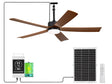 52-Inch Outdoor Solar Ceiling Fan with Light & Battery