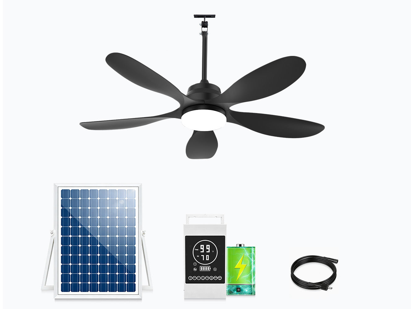 42 inch outdoor ceiling fan with light and solar panel kit