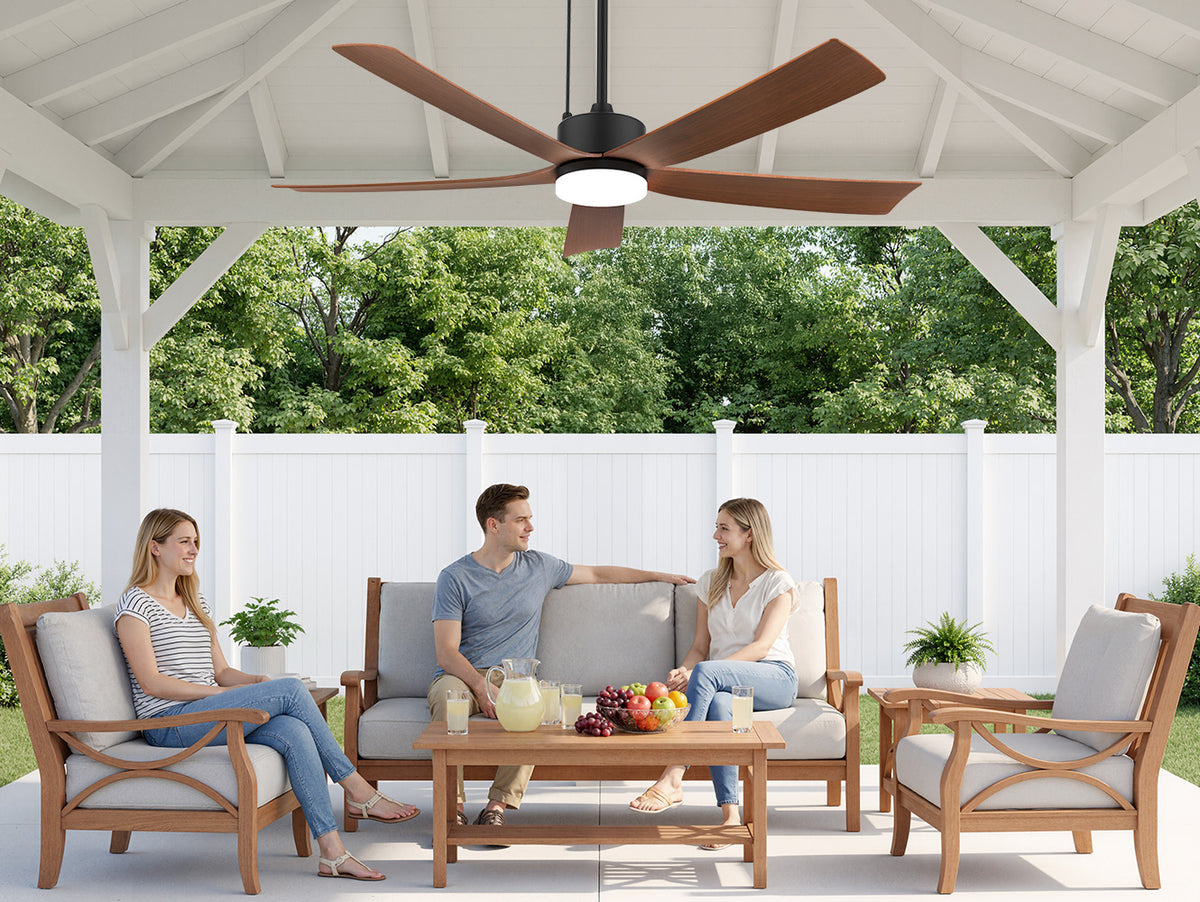 52-inch Ventallion outdoor solar ceiling fan with light and battery