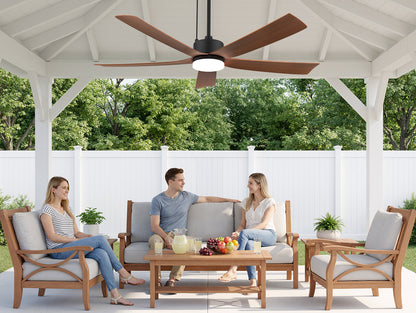 52 inch outdoor ceiling fan with light for covered patio seating area