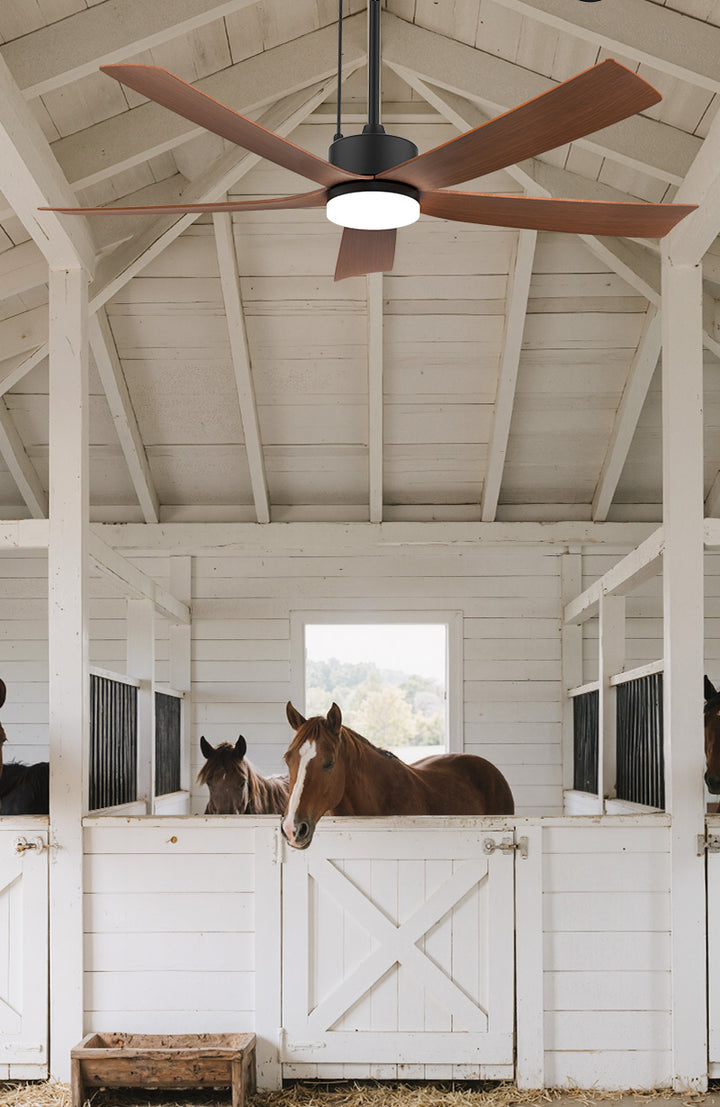 52 inch outdoor ceiling fan with light for barns and stables