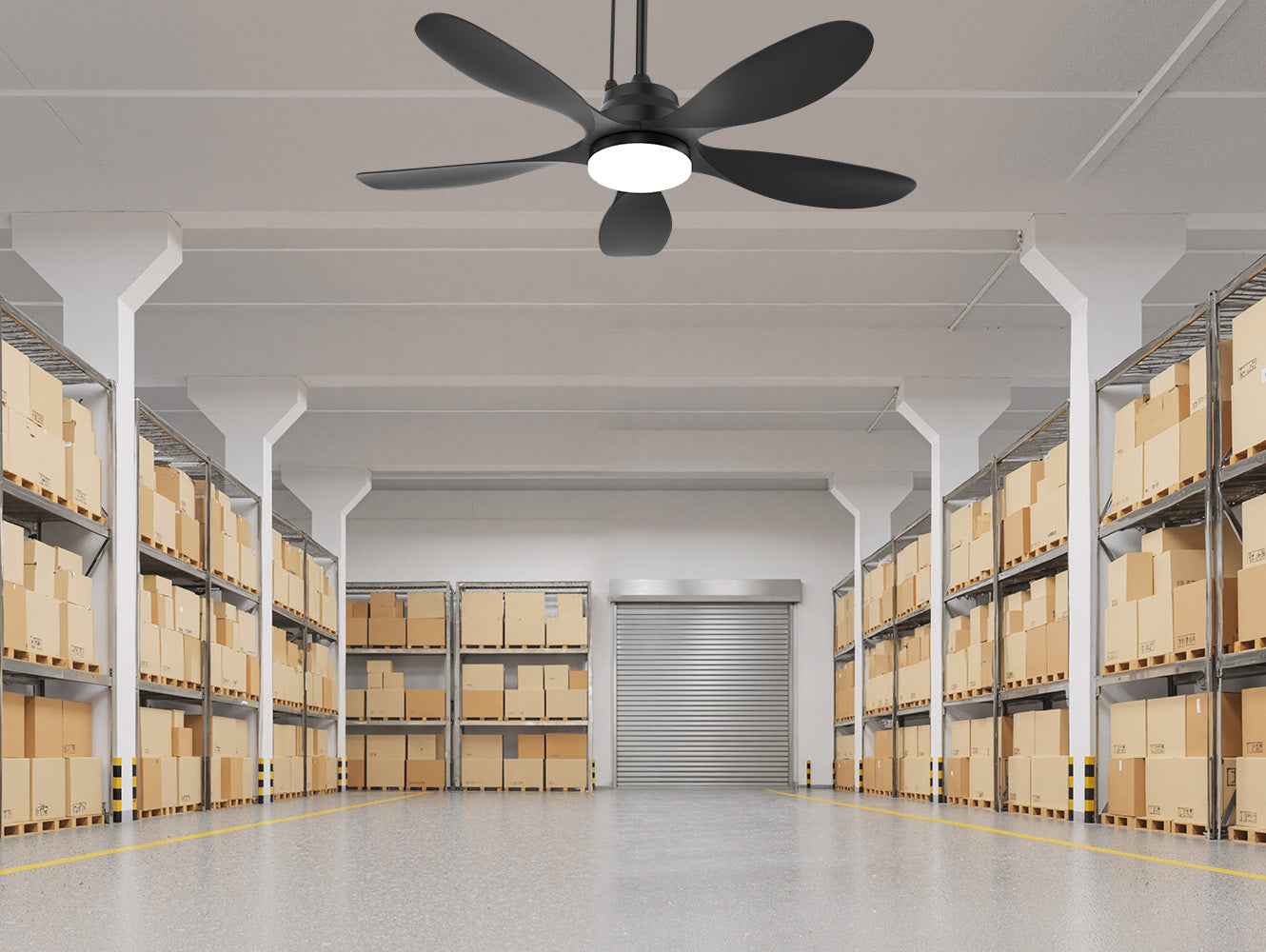 42 inch outdoor ceiling fan with light for warehouse and covered work areas