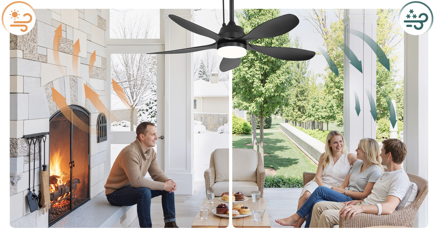 42-Inch Outdoor Solar Ceiling Fan with Light & Battery