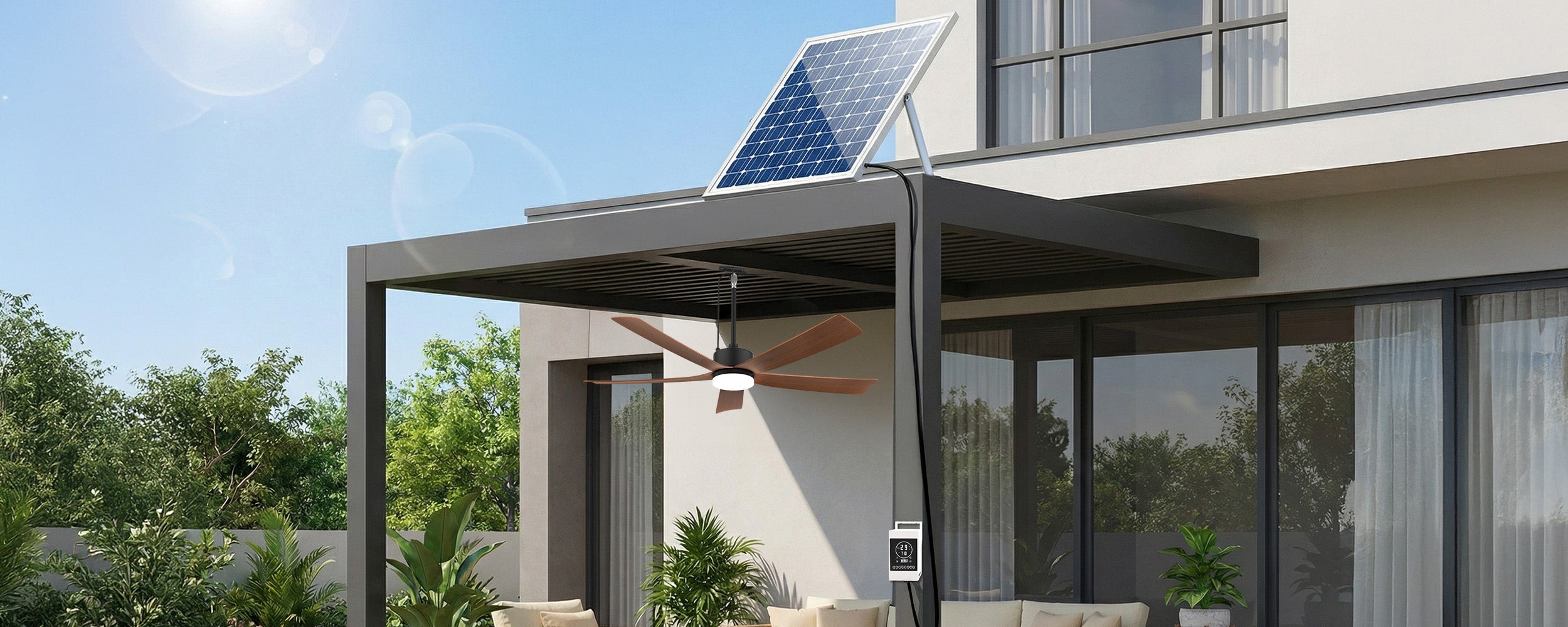 42 inch and 52 inch solar ceiling fan size comparison