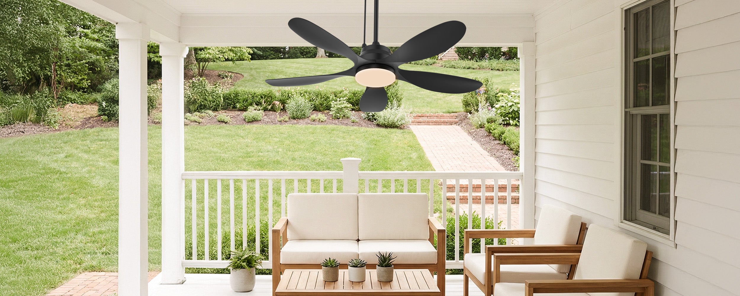 42 inch solar ceiling fan for a small covered patio