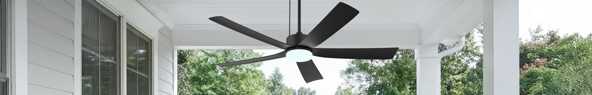 outdoor solar ceiling fan with light and battery backup for covered patio pergola porch and gazebo