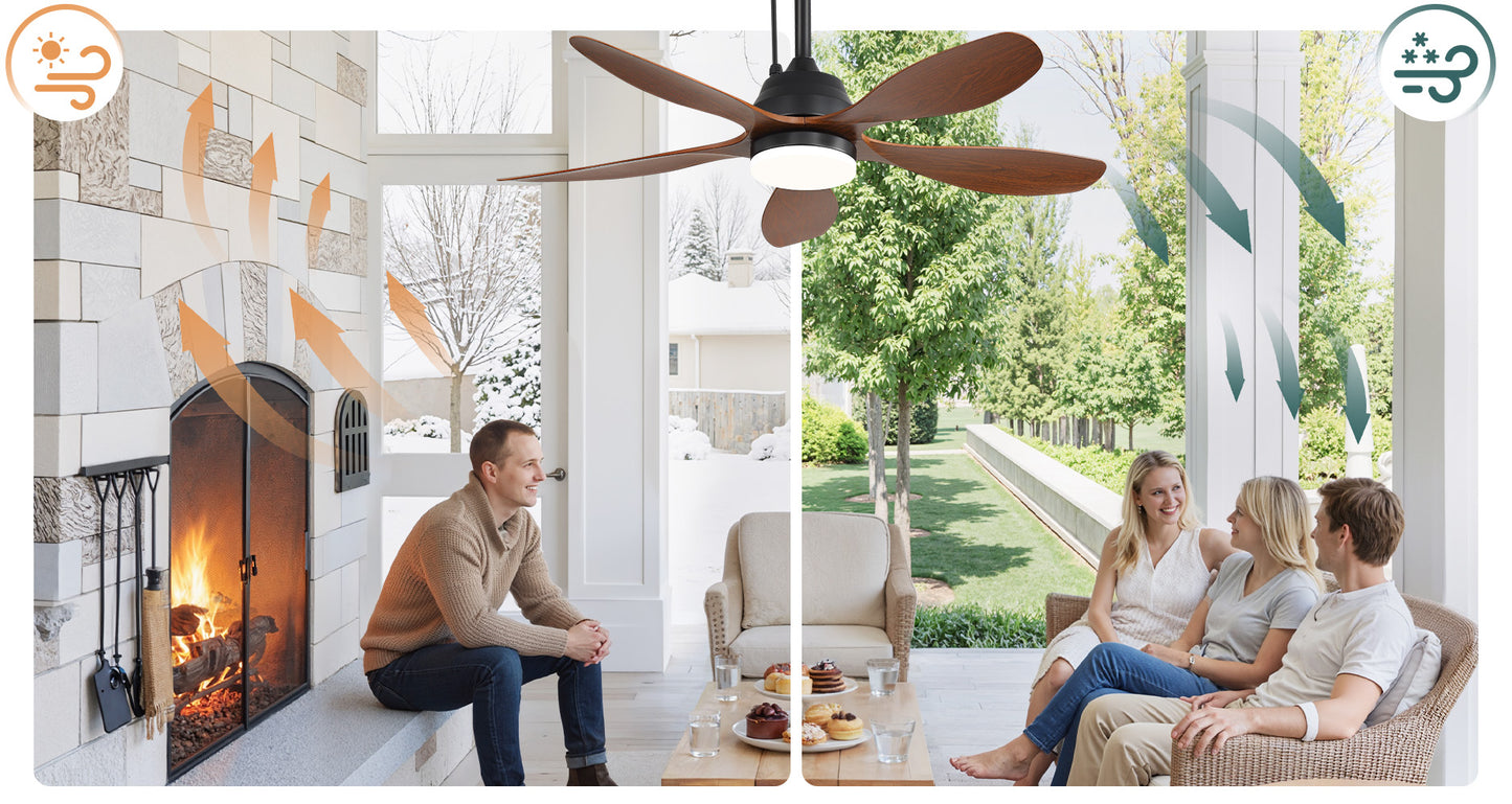 42-Inch Outdoor Solar Ceiling Fan with Light & Battery