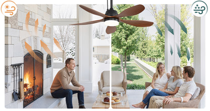 42-Inch Outdoor Solar Ceiling Fan with Light & Battery