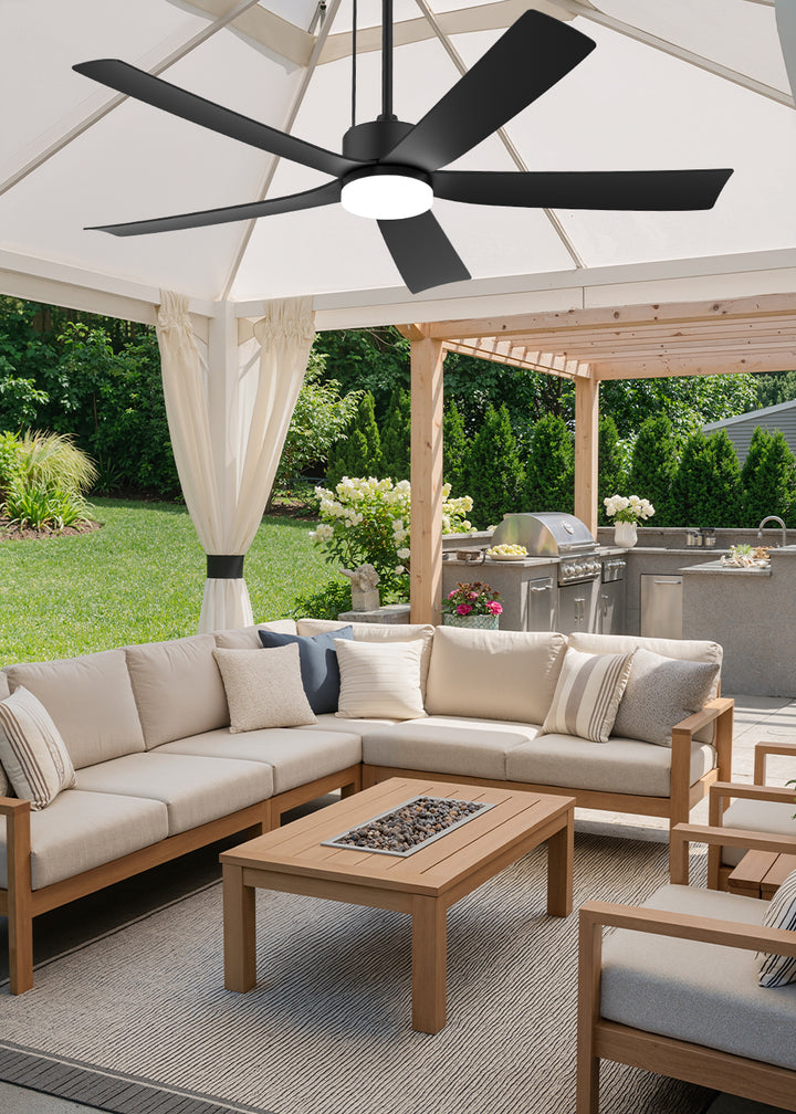 52 inch outdoor ceiling fan with light for outdoor kitchens and garden lounges