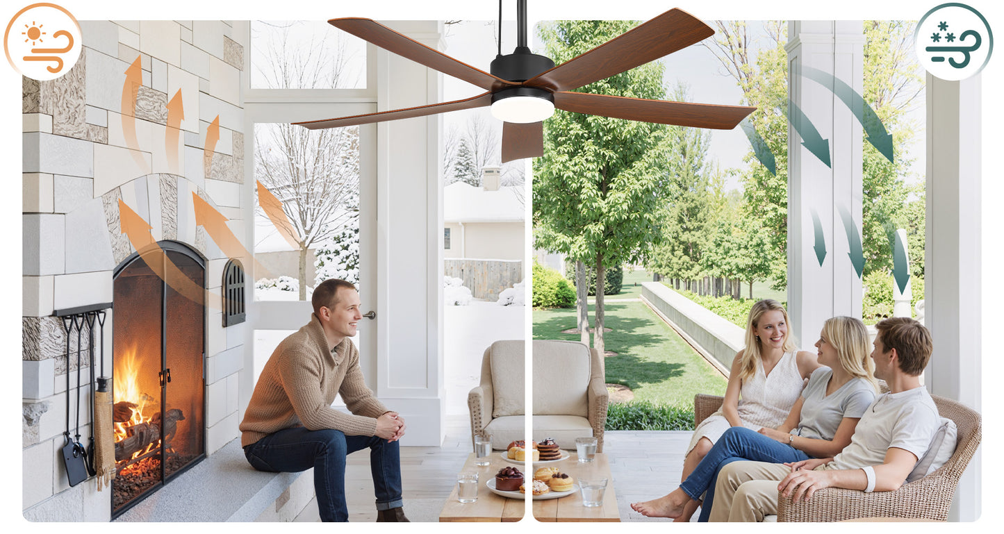 52-Inch Outdoor Solar Ceiling Fan with Light & Battery